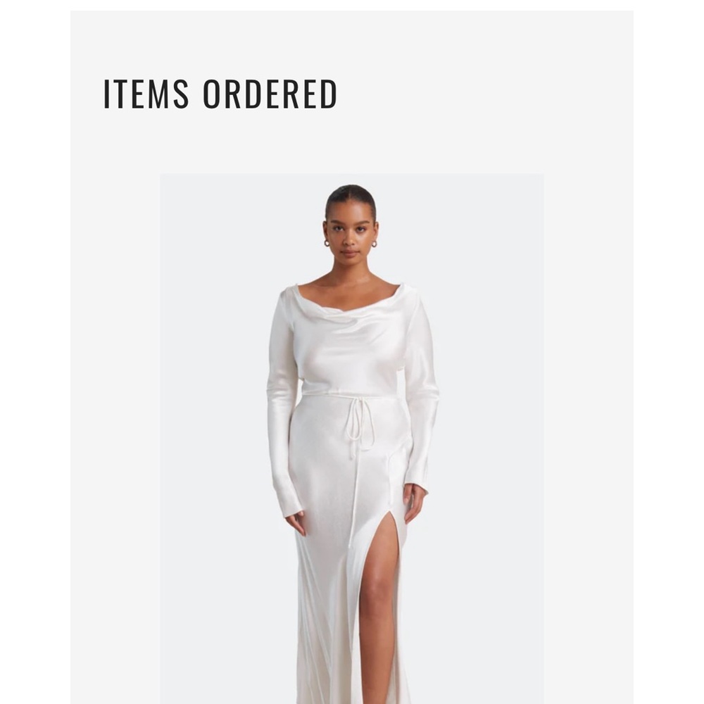 Bec & Bridge White Sequin Gown with Bishop Sleeves